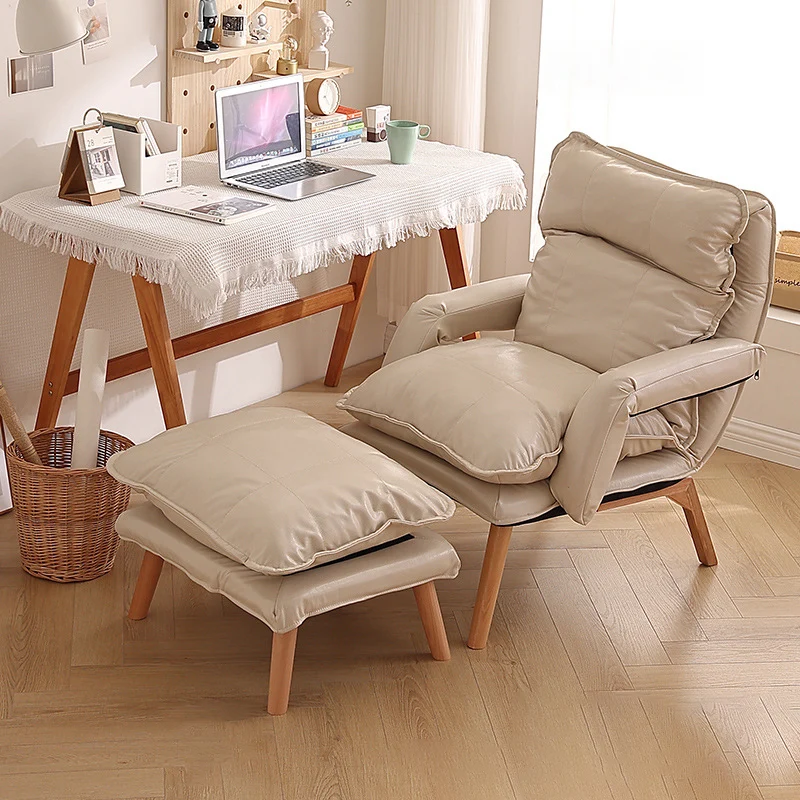 Modern Minimalist Cotton Linen Rubberwood Carbon Steel Square Accent Chair With Backrest & Armrest For Living Room