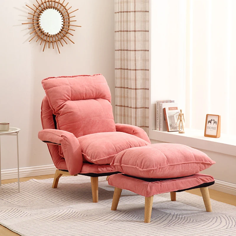 Modern Minimalist Cotton Linen Rubberwood Carbon Steel Square Accent Chair With Backrest & Armrest For Living Room