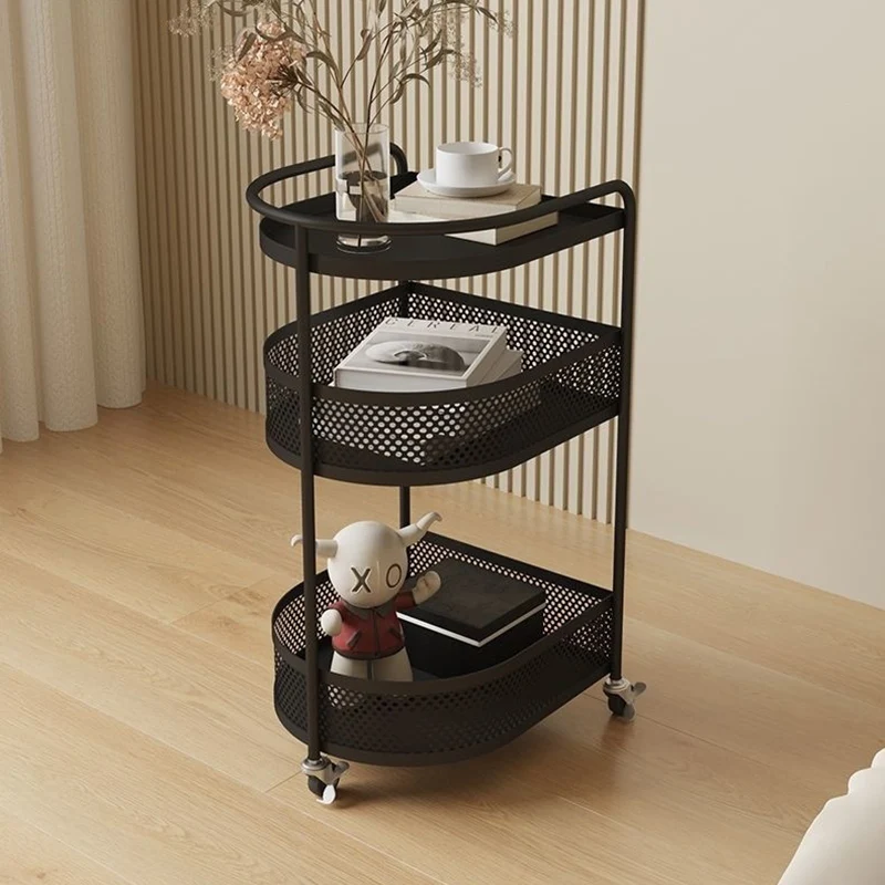 Modern Minimalist Metal Arched Semi-Circular End Table 3-Tier For Living Room