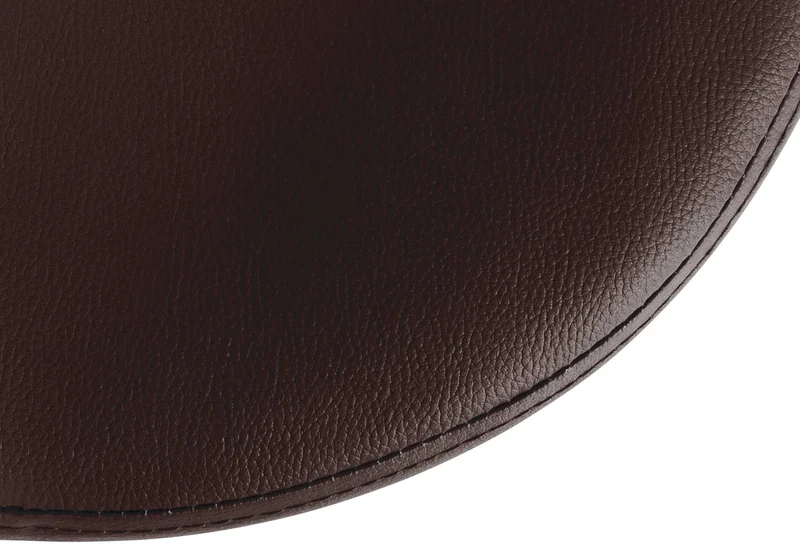 Lot de 2 tabourets de bar design simple avec assise en synthétique marron et cadre métal chromé TDB10690