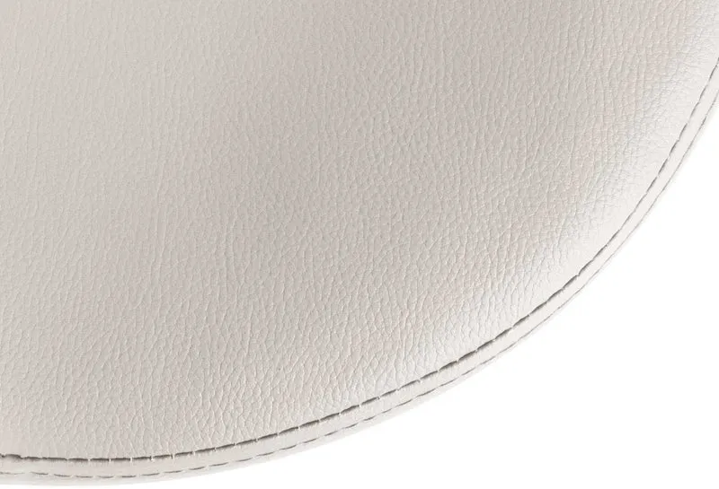 Lot de 2 tabourets de bar design simple avec assise en synthétique blanc et cadre métal blanc TDB10683