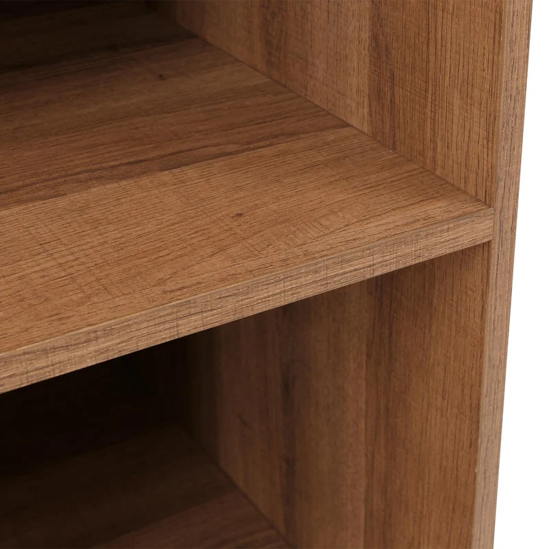Armoire haute buffet avec portes et compartiments de rangement 138x79x40 cm MDF et métal finition mélaminée 04_0009200