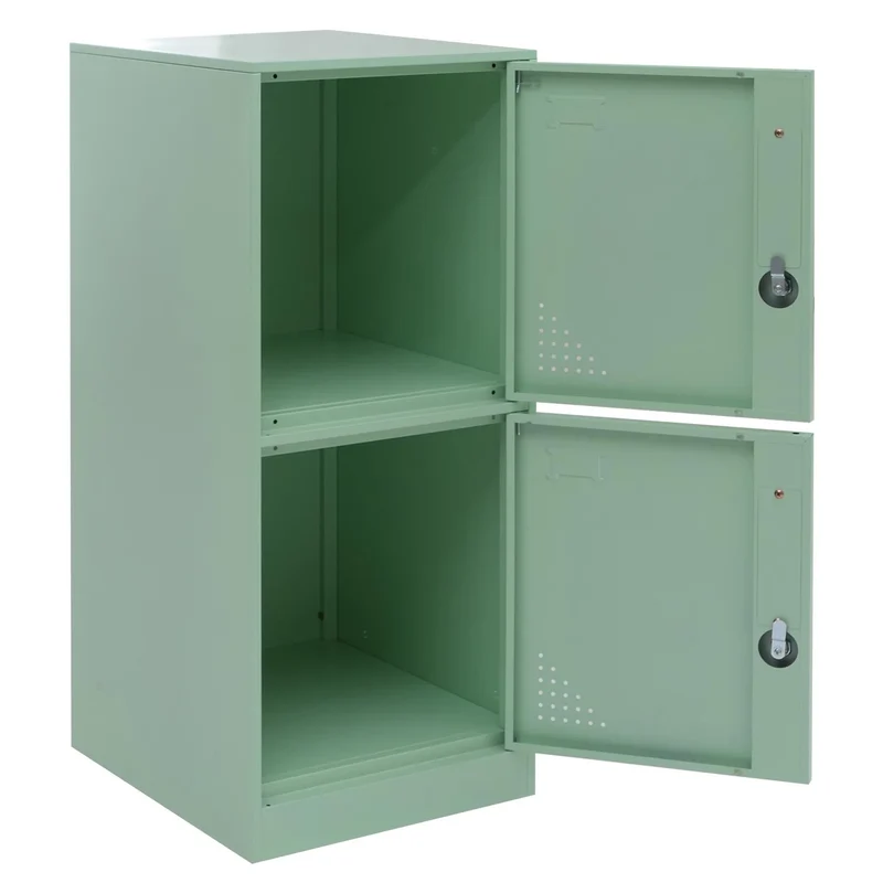 Armoire vestiaire métallique casier de rangement 2 portes 90x38x45 cm vert menthe 04_0008947