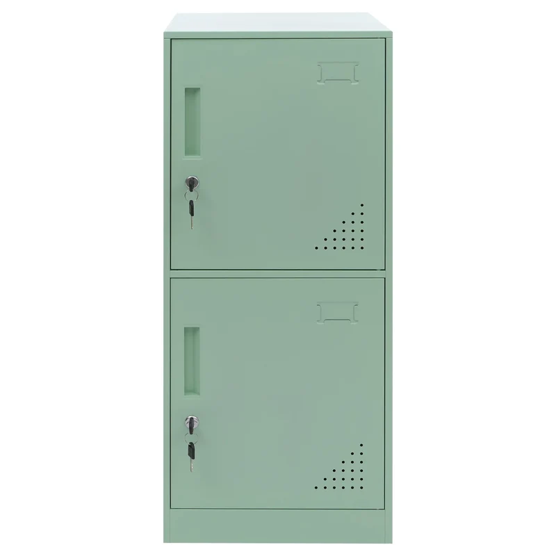 Armoire vestiaire métallique casier de rangement 2 portes 90x38x45 cm vert menthe 04_0008947
