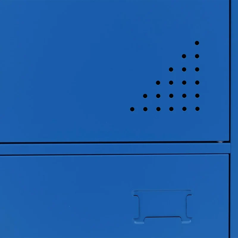 Vestiaire métallique 3 portes serrure avec clés porte-étiquettes et aérations 90x38x45 cm en acier laminé à froid bleu 04_0008940
