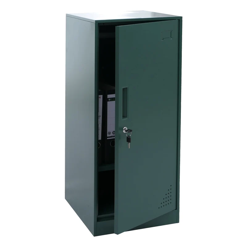Armoire vestiaire métallique avec tringle et étagère amovible 90x38x45 cm acier vert 04_0008961