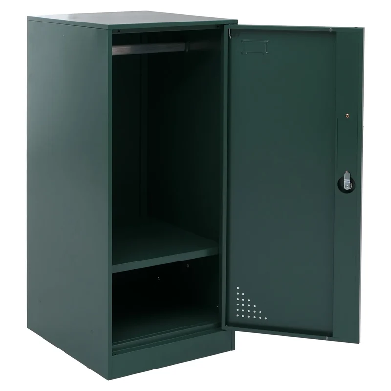 Armoire vestiaire métallique avec tringle et étagère amovible 90x38x45 cm acier vert 04_0008961