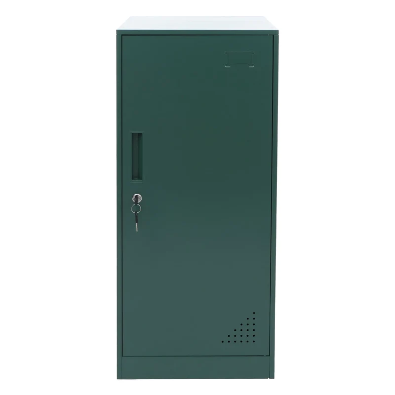 Armoire vestiaire métallique avec tringle et étagère amovible 90x38x45 cm acier vert 04_0008961
