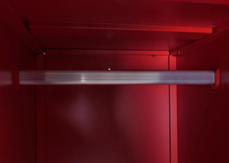 Armoire vestiaire métallique avec tringle et étagère amovible 90x38x45 cm acier rouge 04_0008958