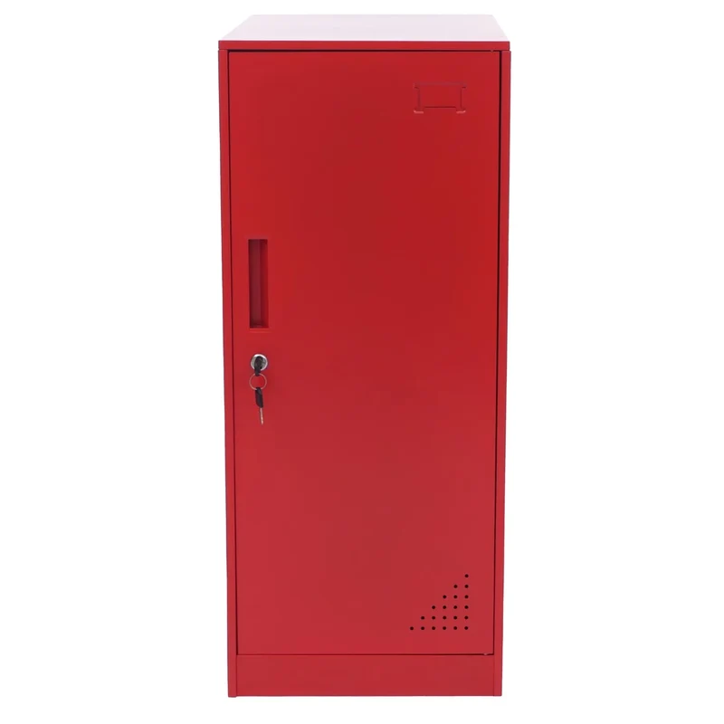 Armoire vestiaire métallique avec tringle et étagère amovible 90x38x45 cm acier rouge 04_0008958