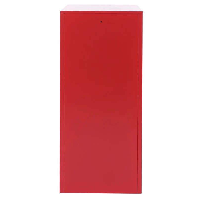 Armoire vestiaire métallique avec tringle et étagère amovible 90x38x45 cm acier rouge 04_0008958