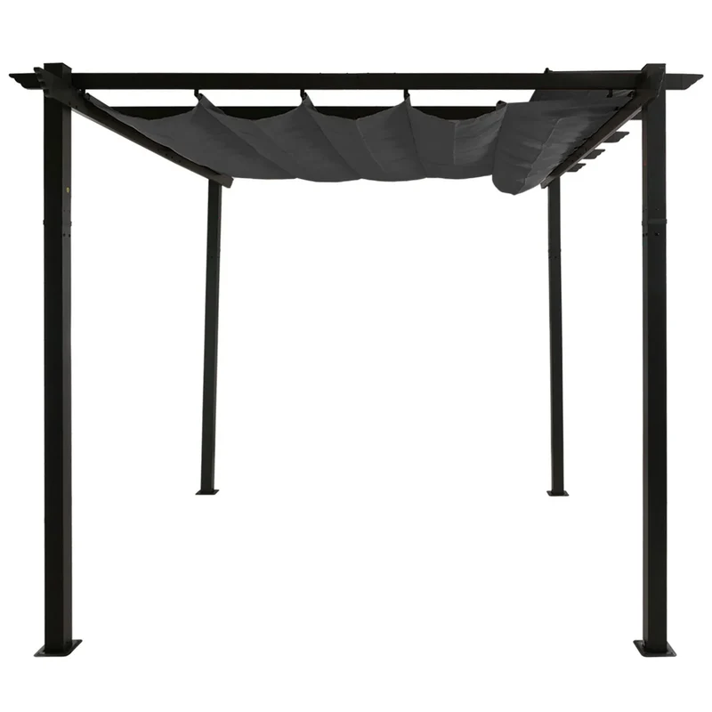 Pergola de jardin en aluminium 3x4 m avec toit coulissant réglable UV50+ structure 8 cm coloris anthracite 04_0009582