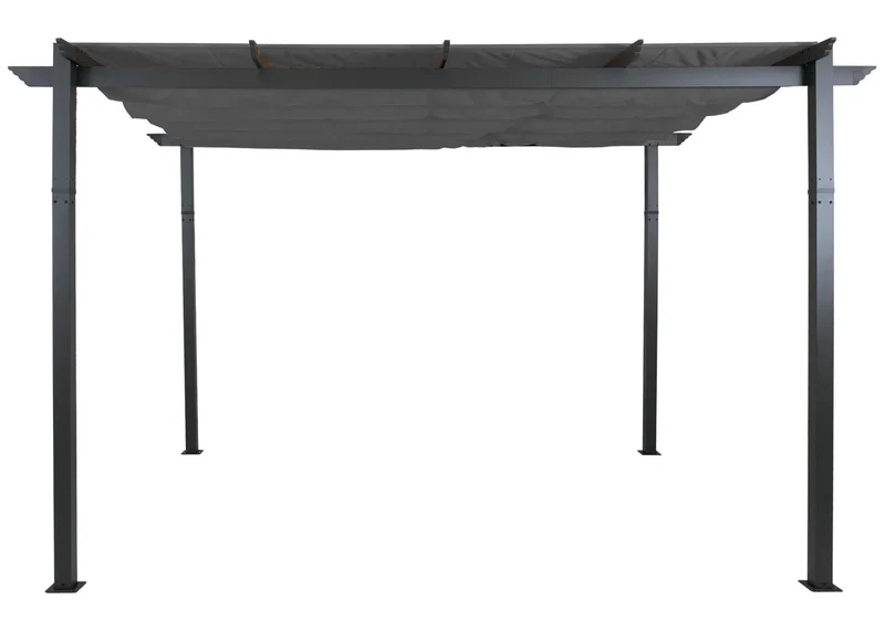 Pergola de jardin en aluminium 3x4 m avec toit coulissant réglable UV50+ structure 8 cm coloris anthracite 04_0009582