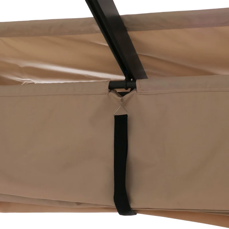 Pergola de jardin en aluminium 3x3 m avec toit coulissant réglable UV50+ structure 8 cm coloris crème beige 04_0009724