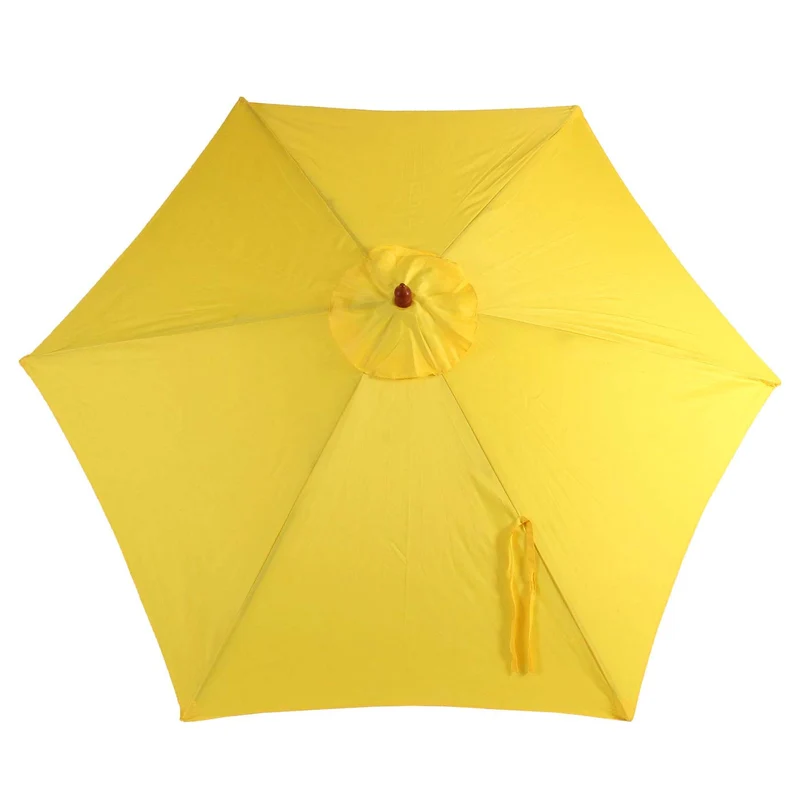 Parasol de jardin Ø 3 m avec mât en bois et toile polyester UV50 coloris jaune 04_0010795
