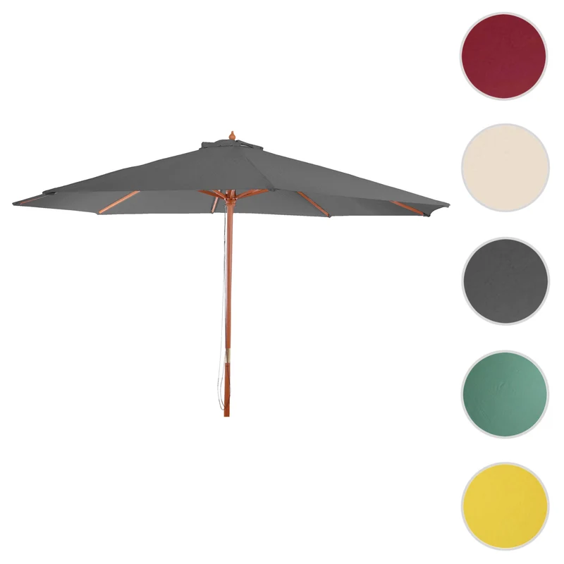 Parasol florida parasol de jardin parasol de marché diamètre 3 5m polyester/bois 7kg gris foncé 04_0008008