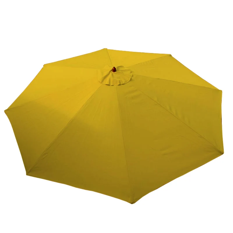 Parasol de jardin diamètre 3,5m polyester jaune et bois 7kg sans pied 04_0008009
