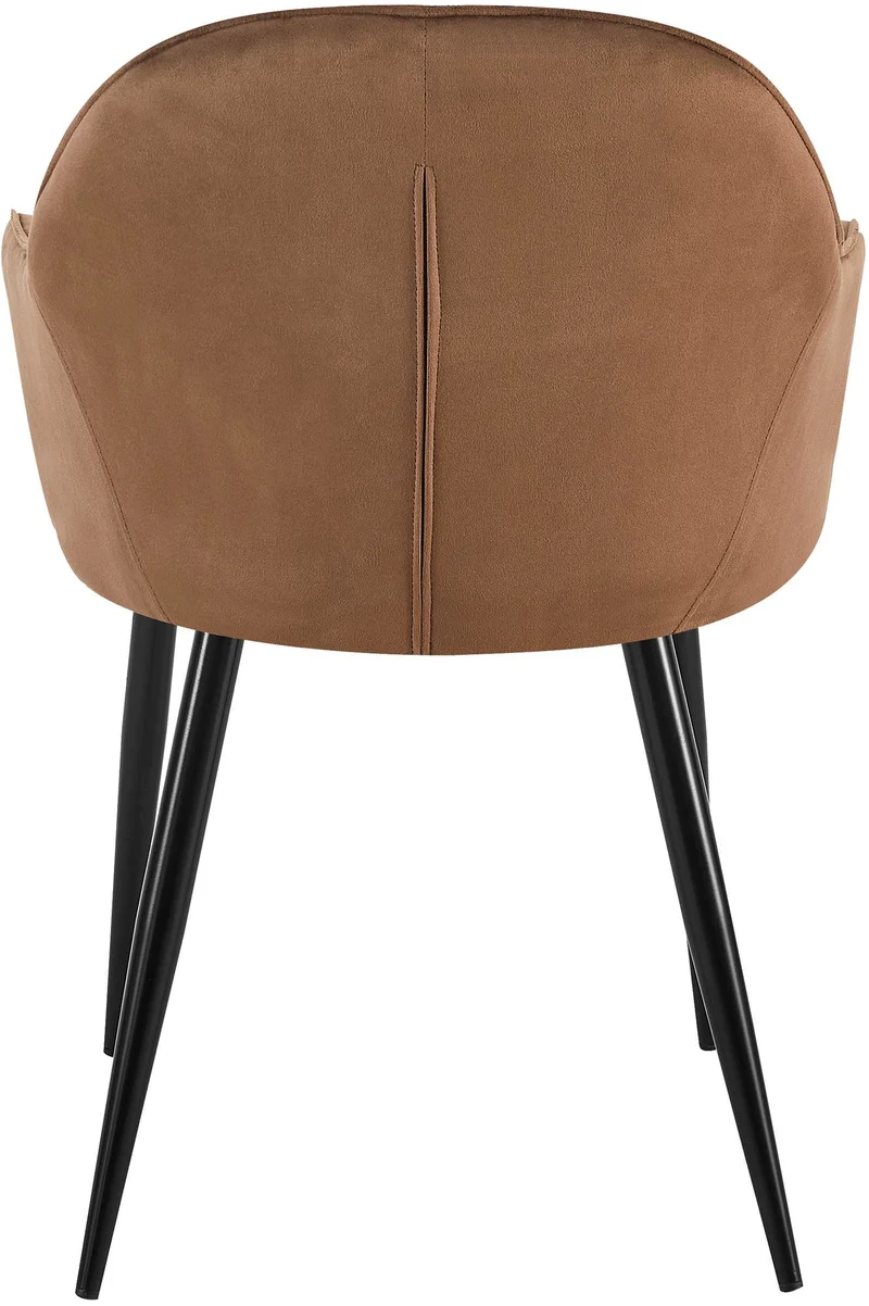 Set de 2 chaises de salle à manger dossier arrondis avec accoudoirs en velours marron 10_0001526