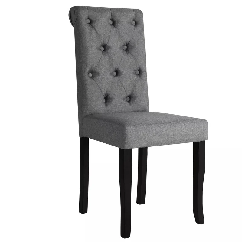 Lot de 6 chaises de salle à manger cuisine design élégant et intemporel en tissu gris foncé CDS022443