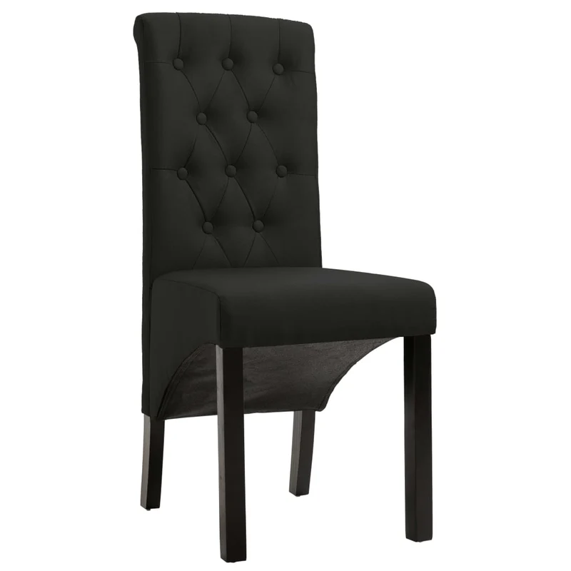Lot de 2 chaises de salle à manger cuisine design intemporel tissu noir CDS020858