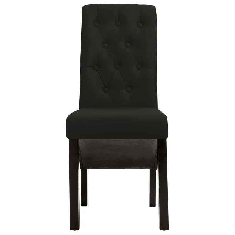 Lot de 2 chaises de salle à manger cuisine design intemporel tissu noir CDS020858