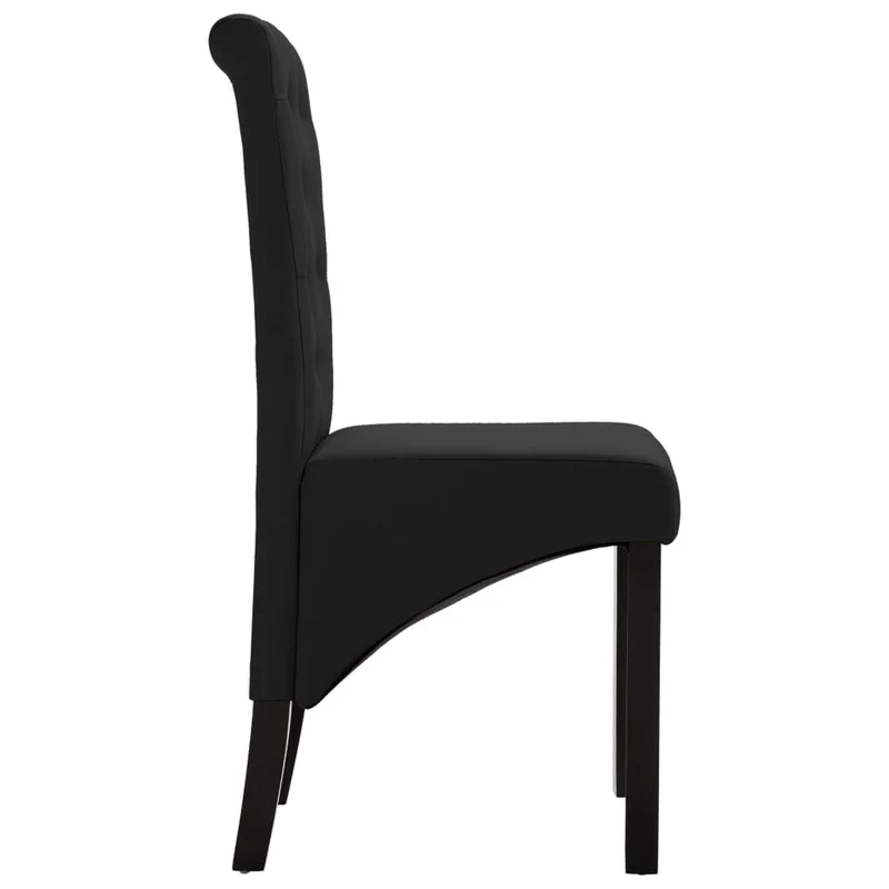 Lot de 2 chaises de salle à manger cuisine design intemporel tissu noir CDS020858