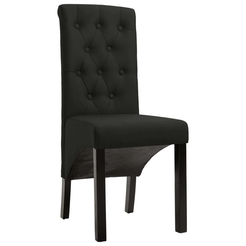 Lot de 4 chaises de salle à manger cuisine design intemporel tissu noir CDS021839