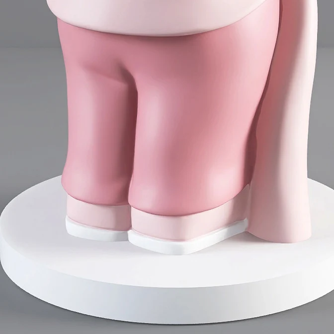 Modern Art Deco Resin Fiberglass Cartoon Bear Clover End Table 1-Tier For Living Room