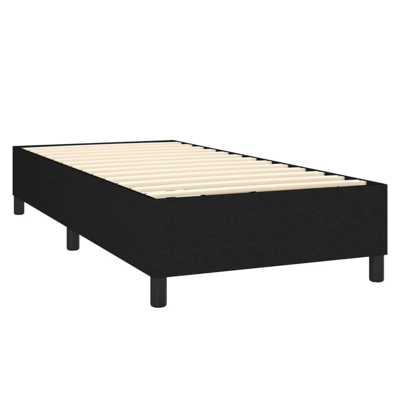 Cadre de lit LED avec sommier tête de lit matelas 90x190 cm tissu noir TDL0209059