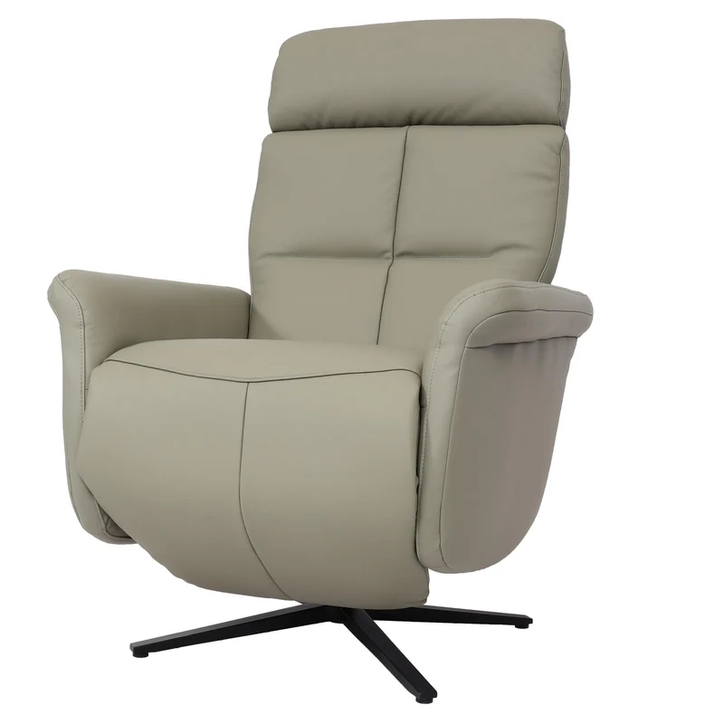 Fauteuil de relaxation tv fonction inclinable rotatif avec repose-pieds et dossier en cuir gris 04_0006828