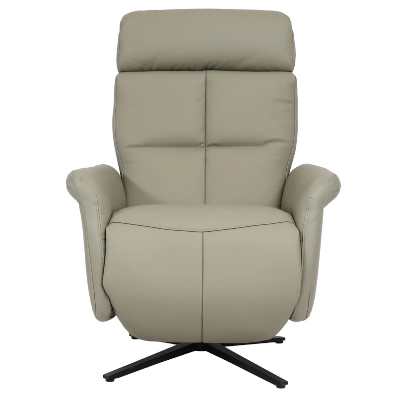 Fauteuil de relaxation tv fonction inclinable rotatif avec repose-pieds et dossier en cuir gris 04_0006828