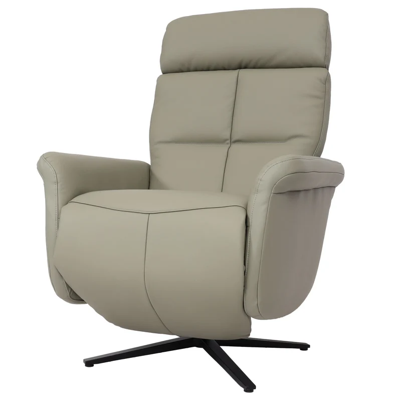 Fauteuil de relaxation tv fonction inclinable rotatif avec repose-pieds et dossier en cuir gris 04_0006828