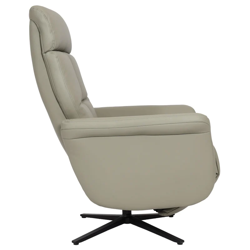 Fauteuil de relaxation tv fonction inclinable rotatif avec repose-pieds et dossier en cuir gris 04_0006828