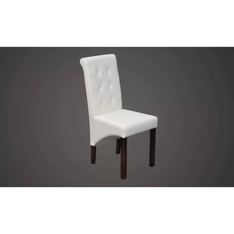 Lot de 6 chaises de salle à manger cuisine capitonné design classique en synthétique blanc CDS022167