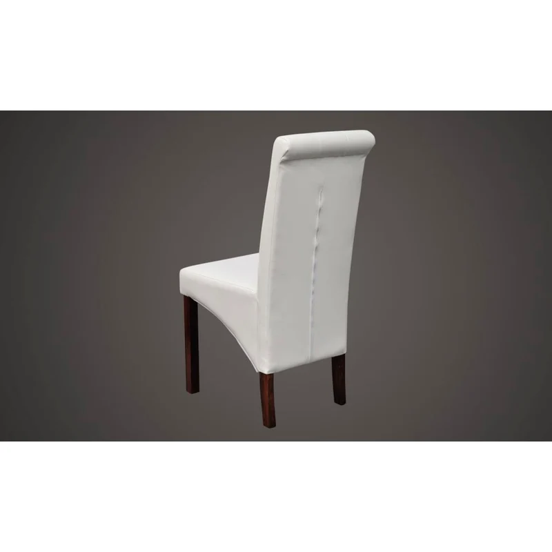 Lot de 6 chaises de salle à manger cuisine capitonné design classique en synthétique blanc CDS022167