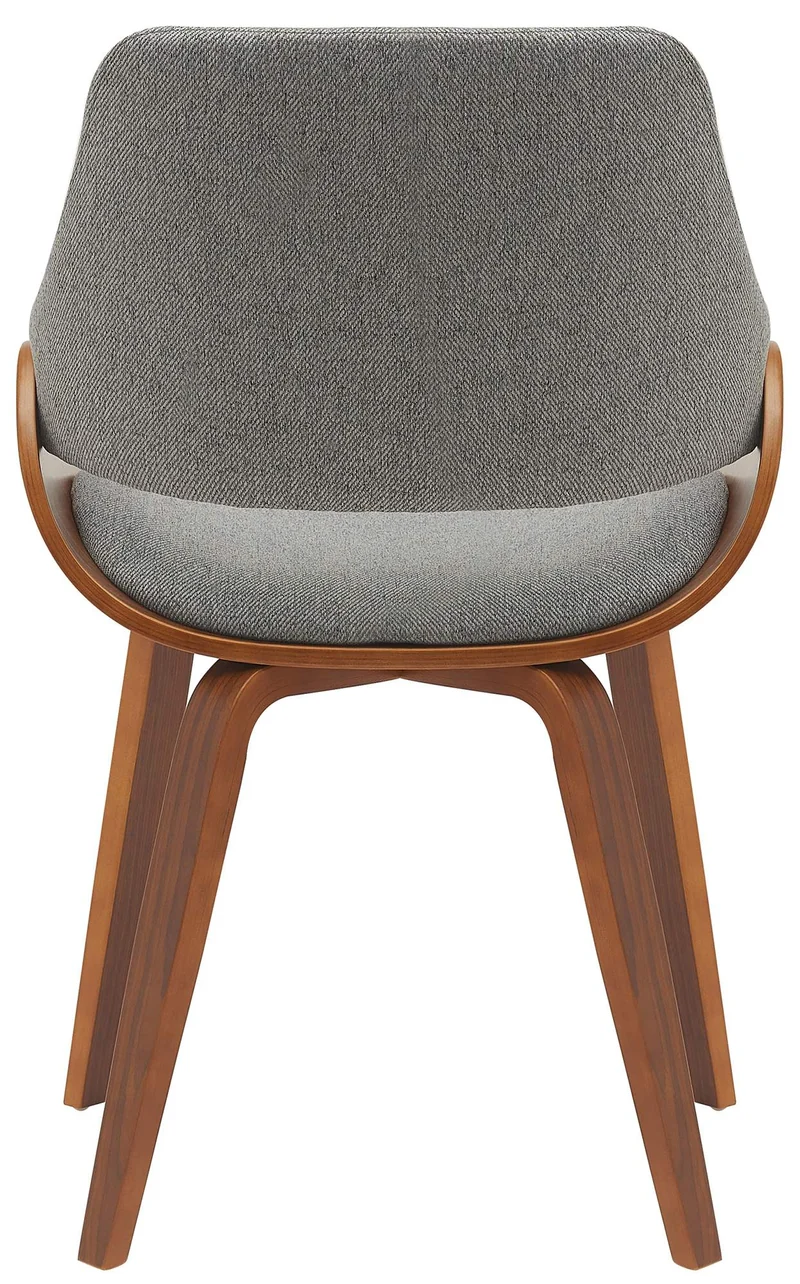 Chaise de salle à manger x1 design scandinave en bois courbé couleur noyer et tissu gris 10_0007707