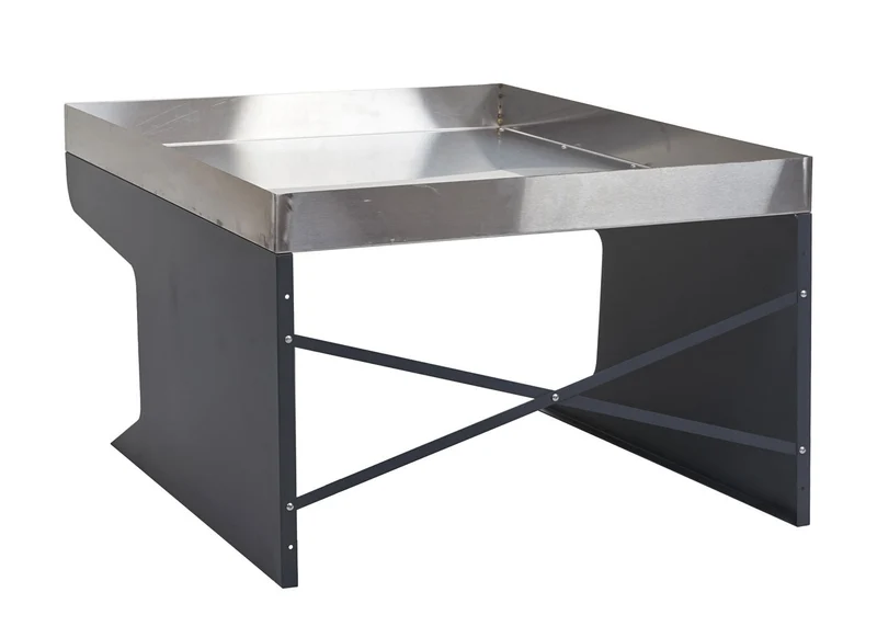 Abri pour robot tondeuse avec bac à plantes en métal inox et anthracite 100 cm 04_0010356