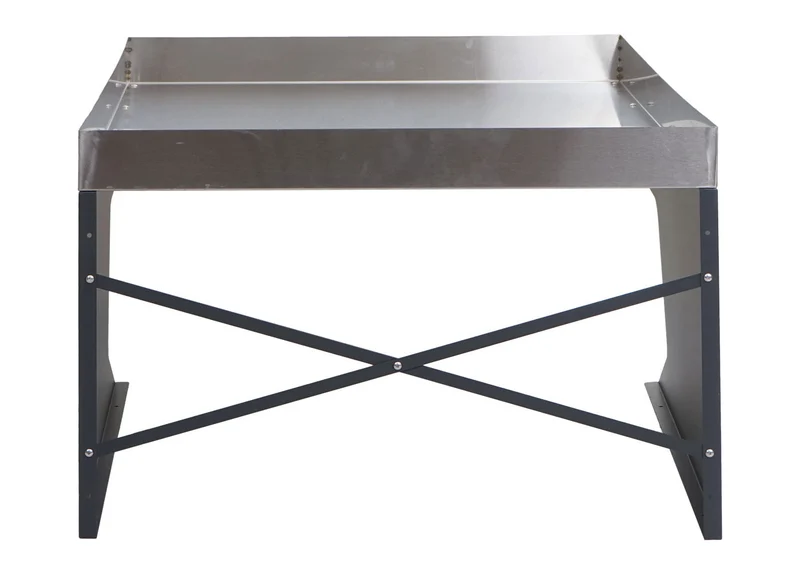 Abri pour robot tondeuse avec bac à plantes en métal inox et anthracite 100 cm 04_0010356