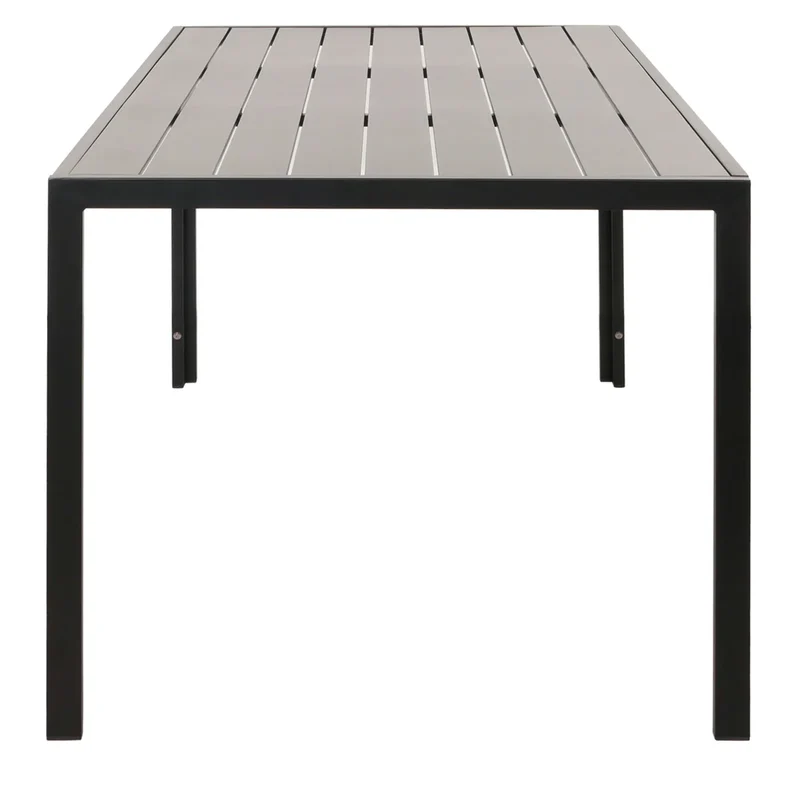Ensemble de mobilier de jardin avec table rectangulaire et 4 chaises en aluminium gris et coussin gris foncé 04_0009791