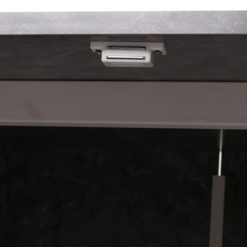 Buffet moderne 150 cm effet marbre gris meuble de rangement 4 portes motif chevrons surface anti-rayures pieds bois massif 04_0009787