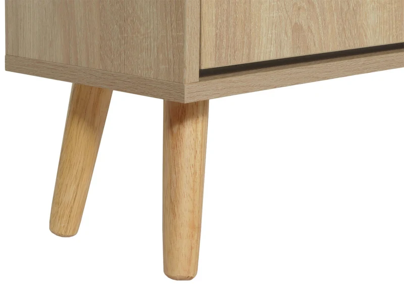 Meuble à chaussures avec 3 compartiments basculants portes en rotin kubu tressé à la main 127x120x24 cm décor chêne 04_0010111