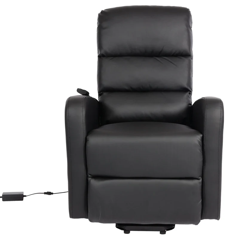 Fauteuil relax électrique fonction relevage 3 positions inclinable similicuir noir 04_0010416