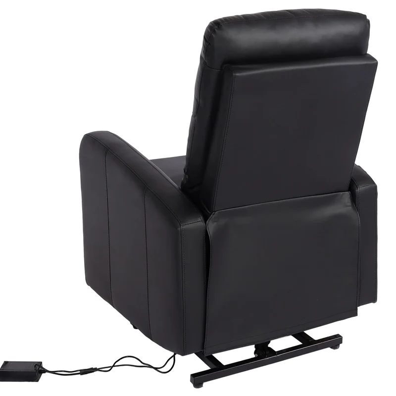 Fauteuil relax électrique fonction relevage 3 positions inclinable similicuir noir 04_0010416