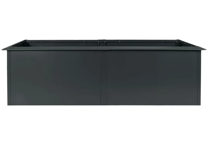 Carré potager surélevé en métal anthracite 250x90 cm avec bord anti-limaces hauteur 78 cm structure robuste 04_0010115