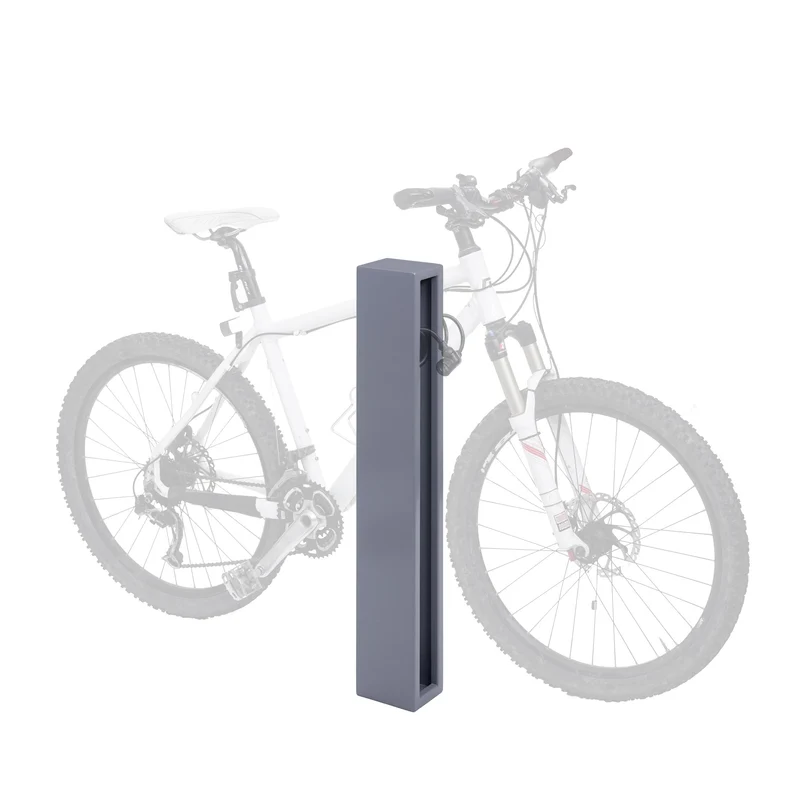Arceau de stationnement vélo en acier galvanisé thermolaqué gris 87 cm support d’appui pour 1 à 2 vélos fixation au sol incluse 04_0010449
