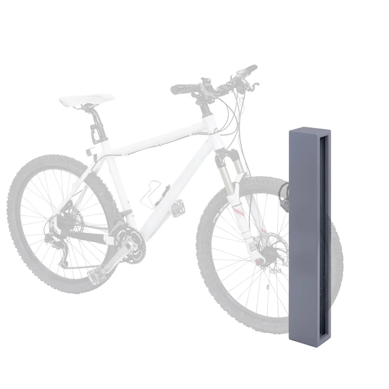 Arceau de stationnement vélo en acier galvanisé thermolaqué gris 87 cm support d’appui pour 1 à 2 vélos fixation au sol incluse 04_0010449
