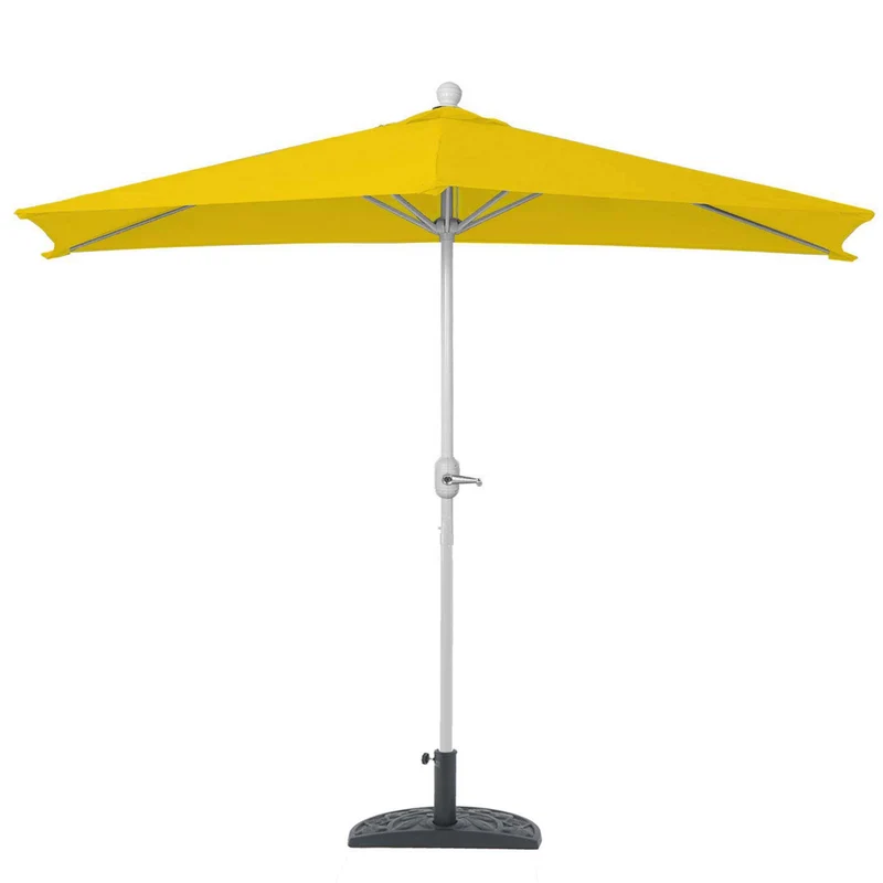 Parasol demi-rond 270 cm jaune uv 50+ avec pied inclus pour balcon et terrasse 04_0010353
