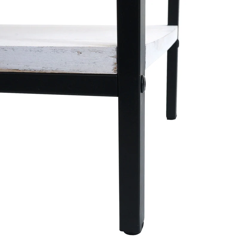 Table de chevet avec rangement pratique style contemporain chambre 59 x 43 x 36 cm en bois blanc 04_0009733