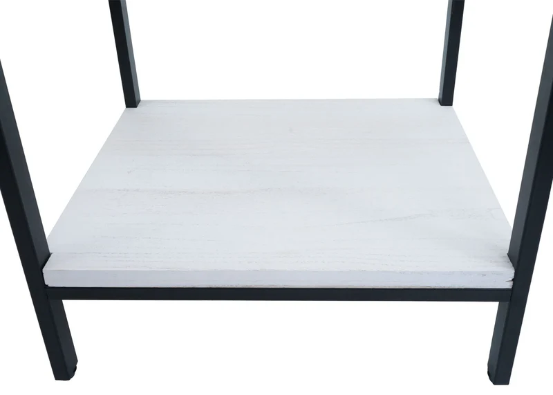 Table de chevet avec rangement pratique style contemporain chambre 59 x 43 x 36 cm en bois blanc 04_0009733