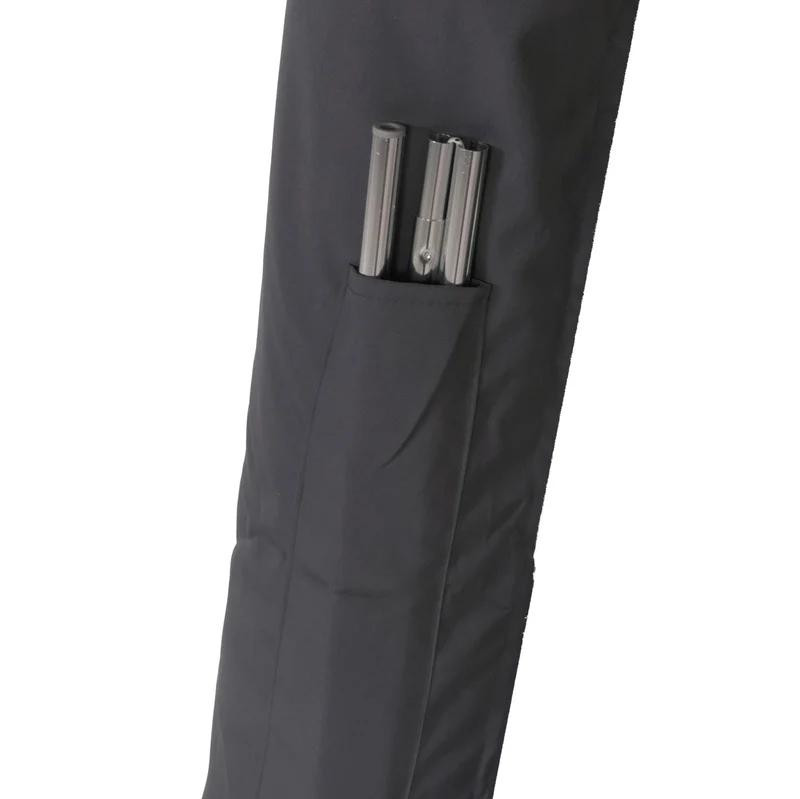 Housse de protection pour parasols jusqu'à 3 m avec rangement pratique finition étanche 160 x 28 cm en polyester gris 04_0010140